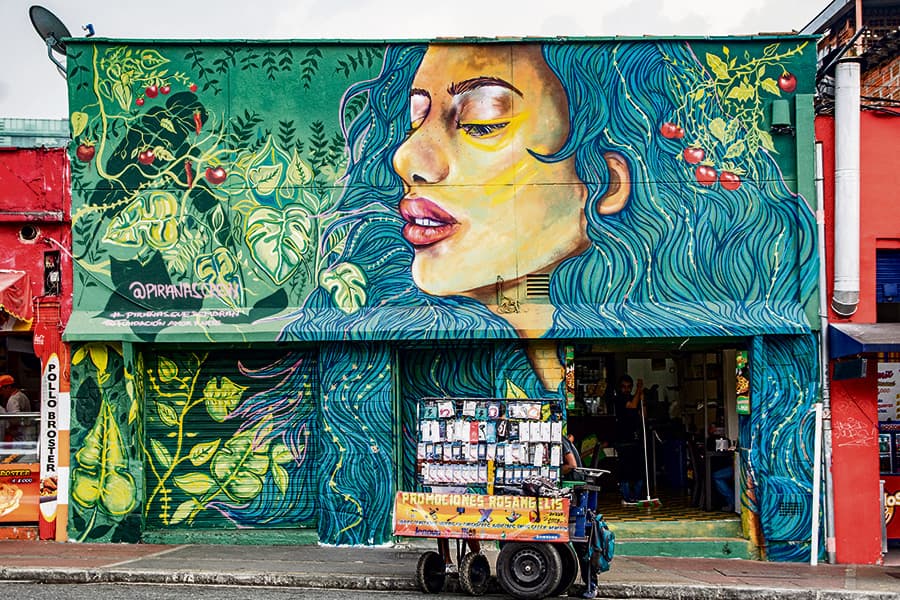 arte urbano en la calle 10 de EL Poblado