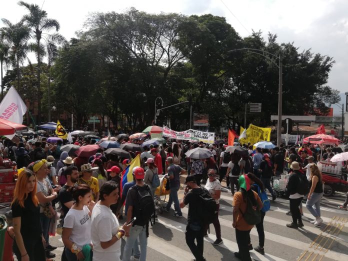 Marchas Medellín Marchas en el Parque de El Poblado (Foto archivo)