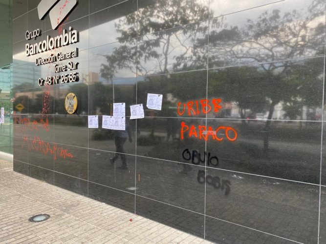 vandalismo marcha en Medellín