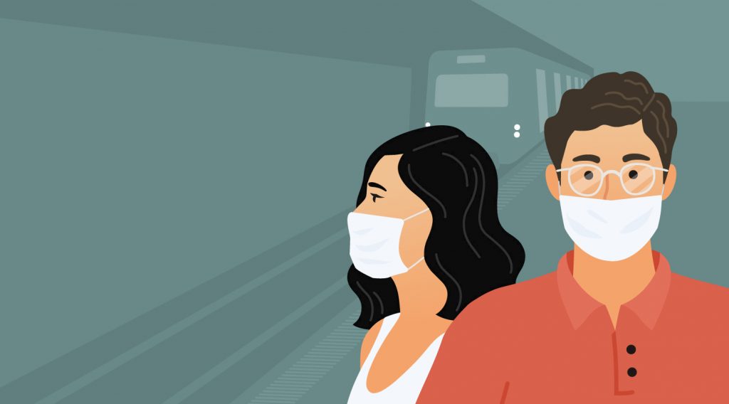 tapabocas en el Metro