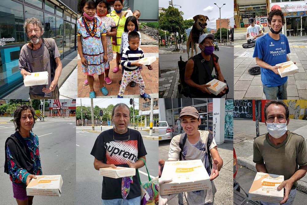 Donación de almuerzos en El Poblado