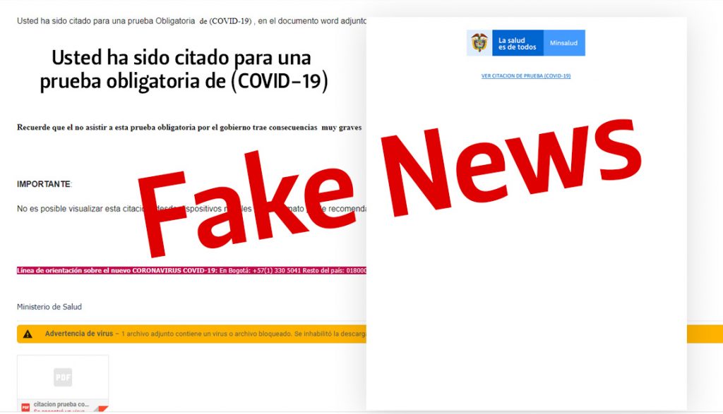 Prueba obligatoria de COVID-19 Fake News