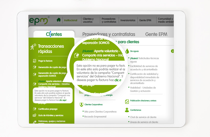 Aporte voluntario EPM