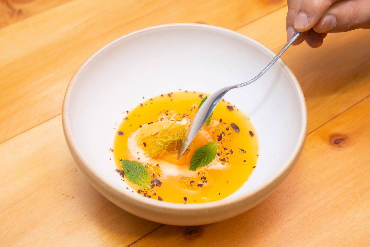 Sopa fría de mandarina