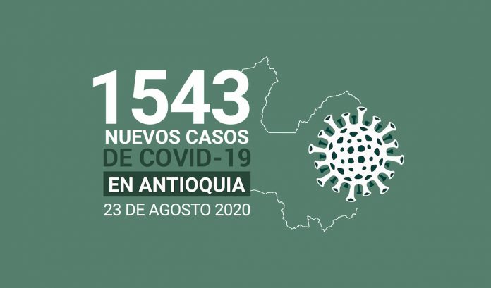 Reporte de nuevos casos covid19 en Antioquia Colombia DEL 23 DE AGOSTO DE 2020
