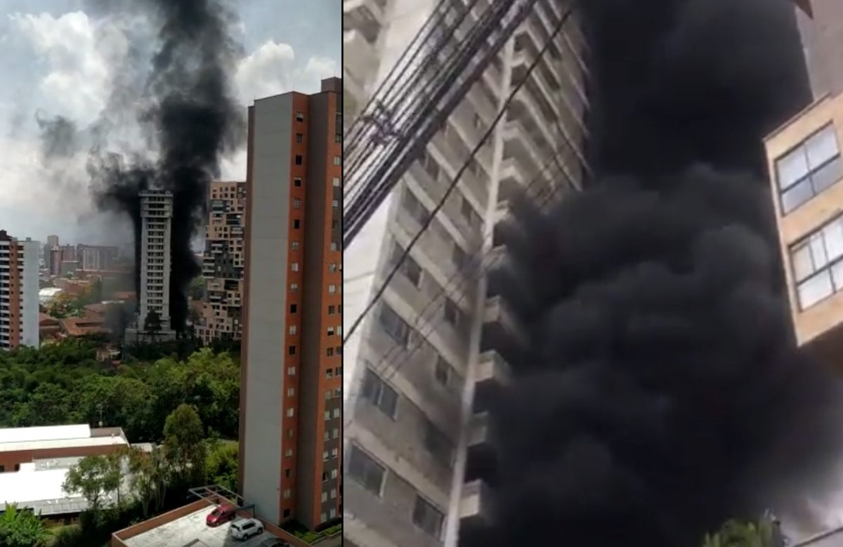 incendio en una construcción en el sector El Carmelo de Sabaneta
