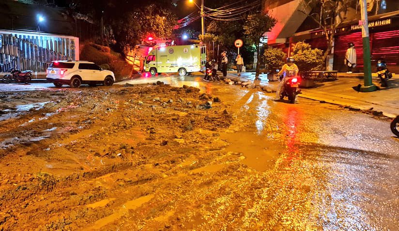 inundación en la Loma del Indio, en El Poblado