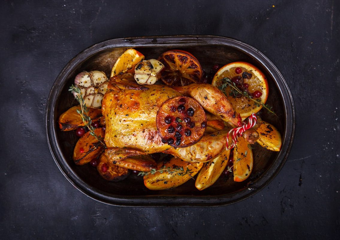 La mesa navideña también puede prepararse con pollo
