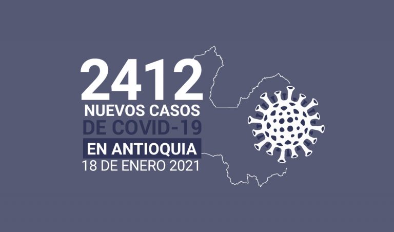 Nuevos casos de COVID-19 en Antioquia este lunes 18 de enero