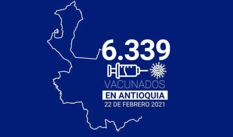 Vacunados contra la COVID-19 en Antioquia este 22 de febrero