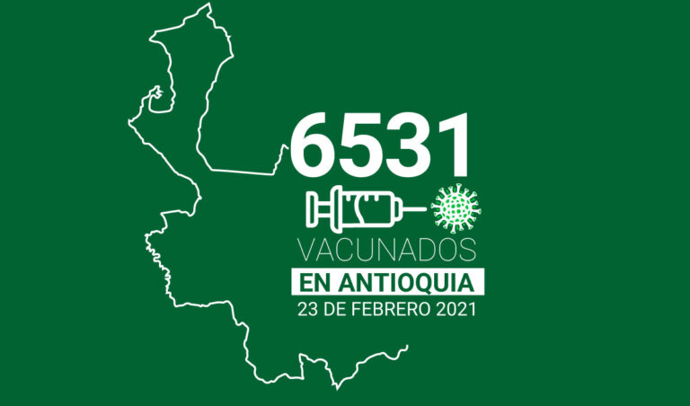 En Antioquia ya se han aplicado 6.531 dosis de la vacuna contra el COVID-19