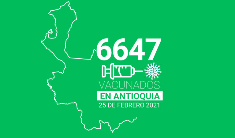 Vacunados contra la COVID-19 en Antioquia este 25 de febrero