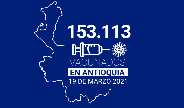 Antioquia suma 153.113 personas vacunadas contra COVID19