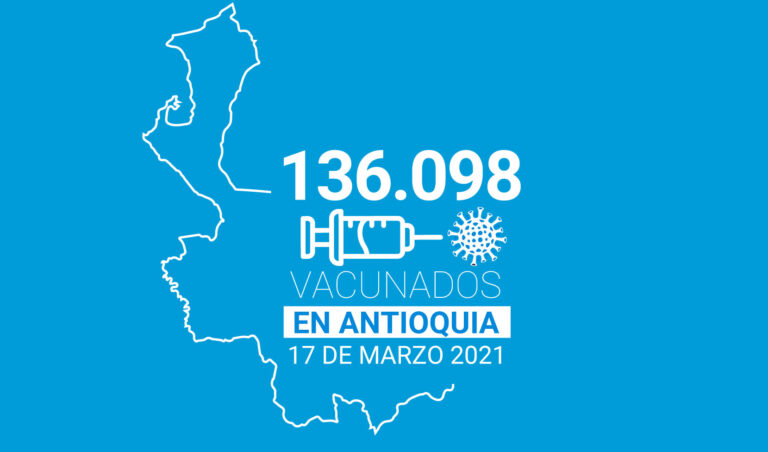 Antioquia ya cuenta con 136.098 personas vacunadas contra COVID19