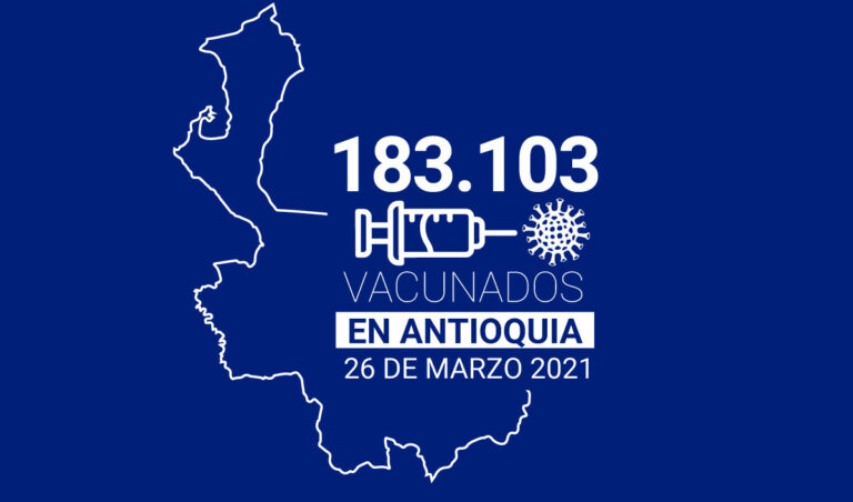 Balance de vacunación en Antioquia: 183.103 dosis aplicadas