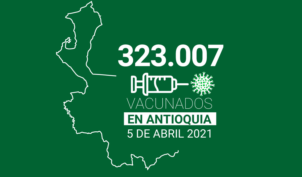 Balance de vacunación en Antioquia: 323.007 dosis aplicadas