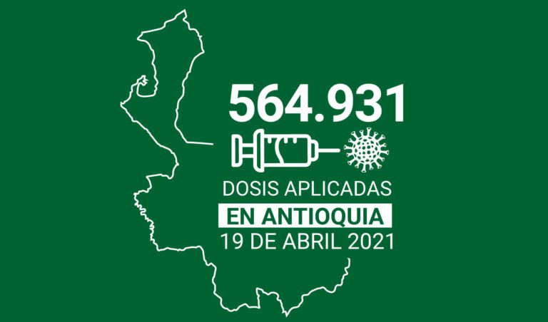 En Antioquia ya han sido aplicadas 564.931 dosis de vacunas contra COVID19