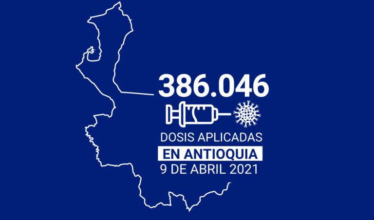 Vacunación anti COVID19 en Antioquia: se han aplicado 386.046 dosis