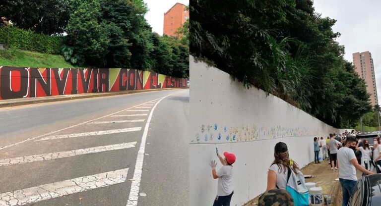 Borraron mural hecho en alusión al paro en avenida 34, en El Poblado