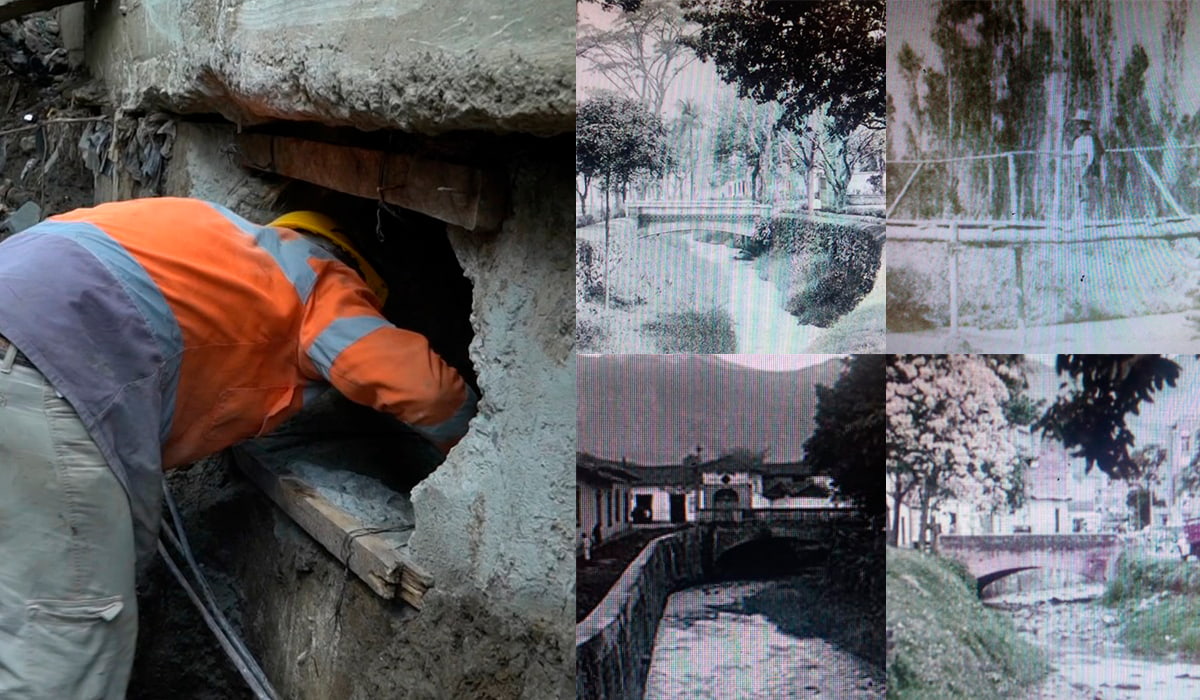 Puentes sobre la quebrada Santa Elena en la Avenida de Greiff en el centro de Medellín