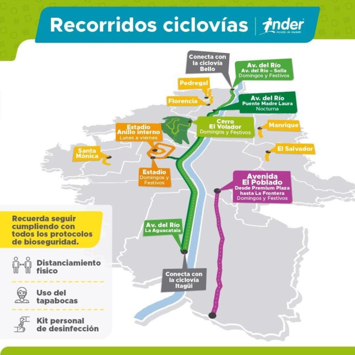 Inder Medellín activa las ciclovías y los escenarios deportivos