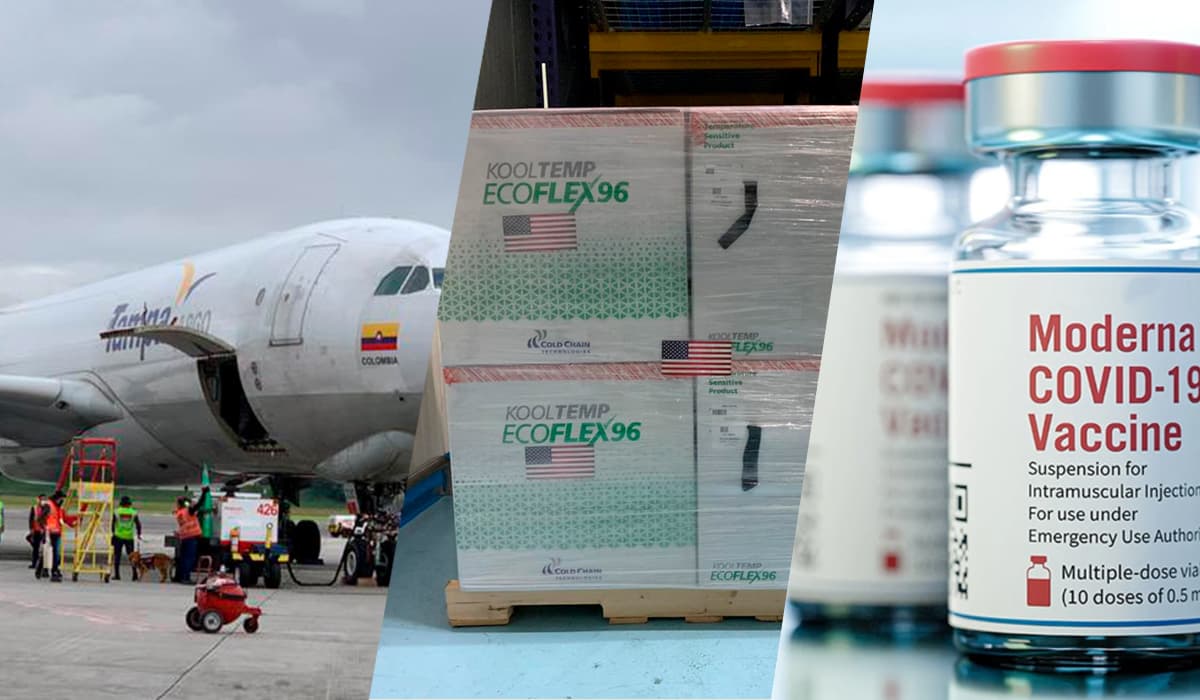 Vacunas Moderna llegaron a Colombia, donadas por EEUU