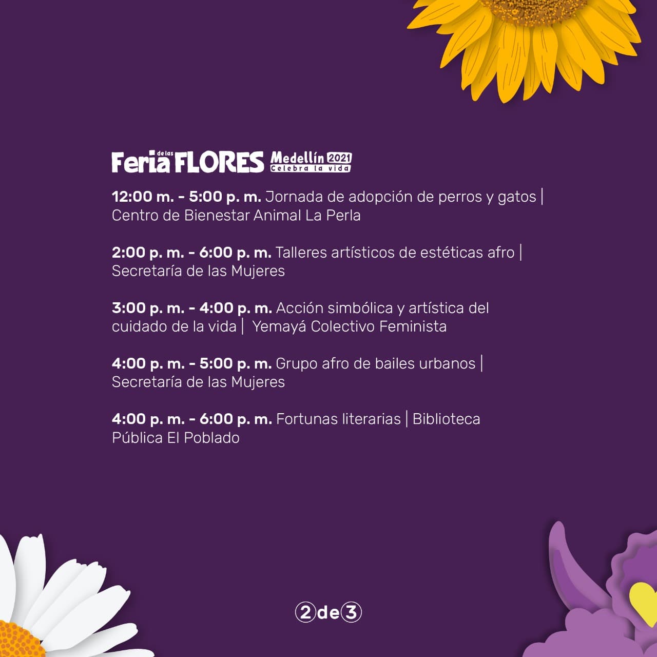 Programación de la Feria de las Flores llega al parque El Poblado