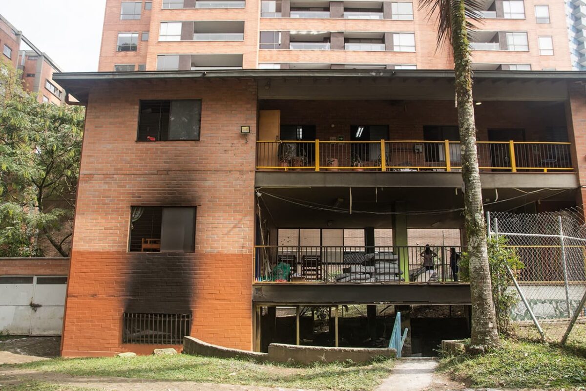 incendio en la Corporación Casa de María y el Niñ