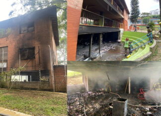 Bomberos Medellín atienden incendio en la Corporación Casa de María y el Niño, sector Los Balsos, El Poblado