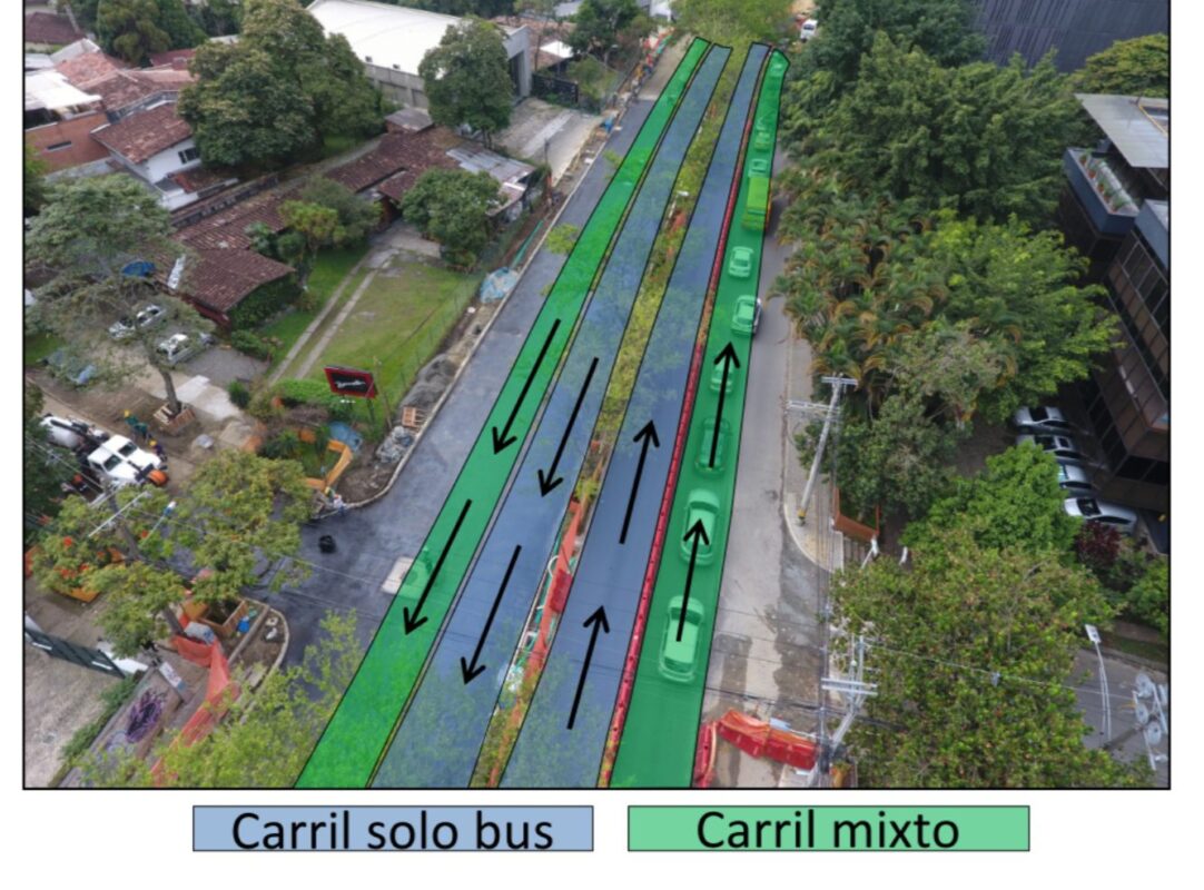Nuevos carriles habilitados en el tramo 2B de Metroplús en Envigado