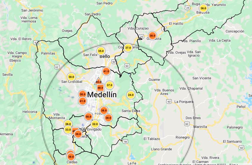 Calidad del aire en Medellín y Valle de Aburrá dañino para poblaciones sensibles