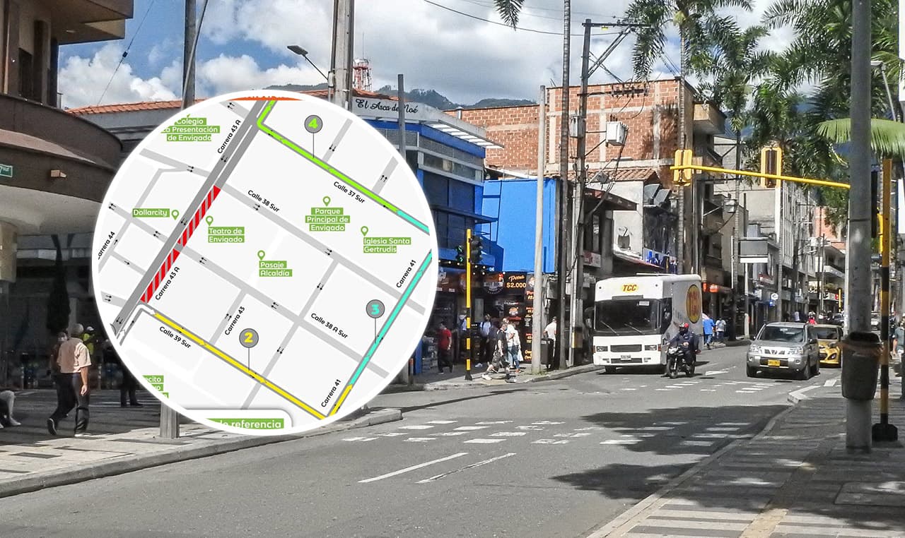 Cierres viales en la 43 A en Envigado