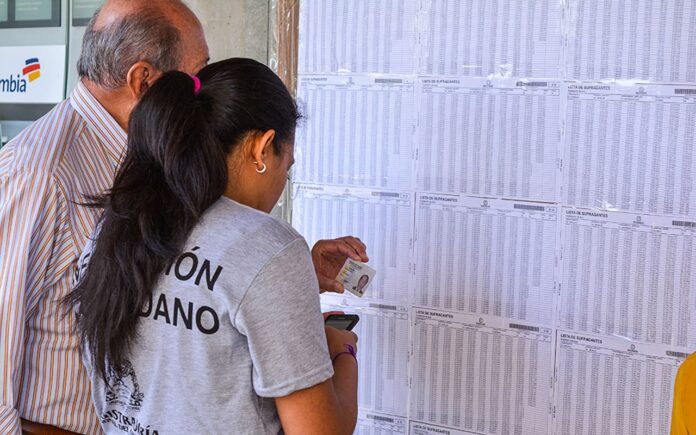 El censo electoral para las presidenciales de Colombia