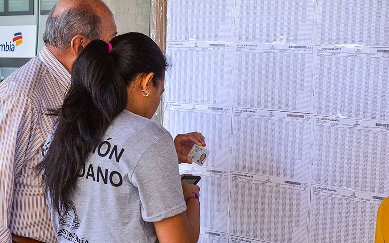 El censo electoral para las presidenciales de Colombia