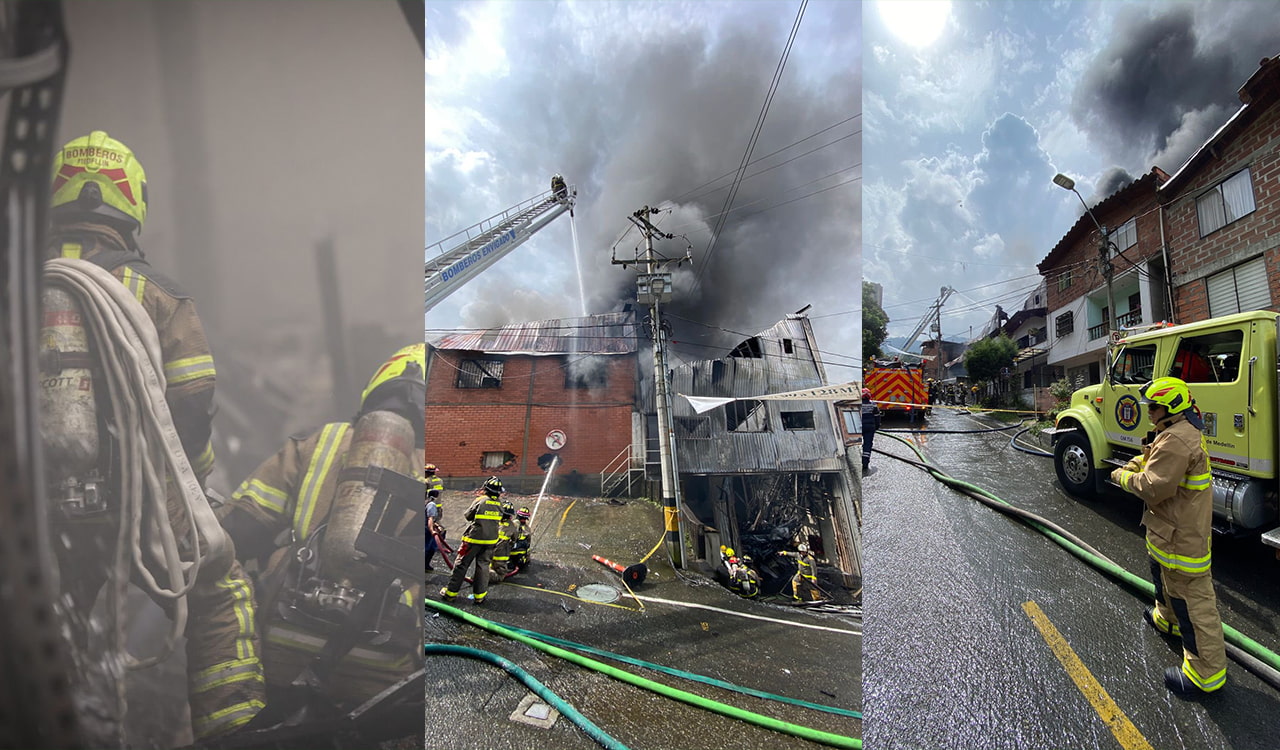 Controlaron el incendio que se devoró a una fábrica de poliestireno en Envigado