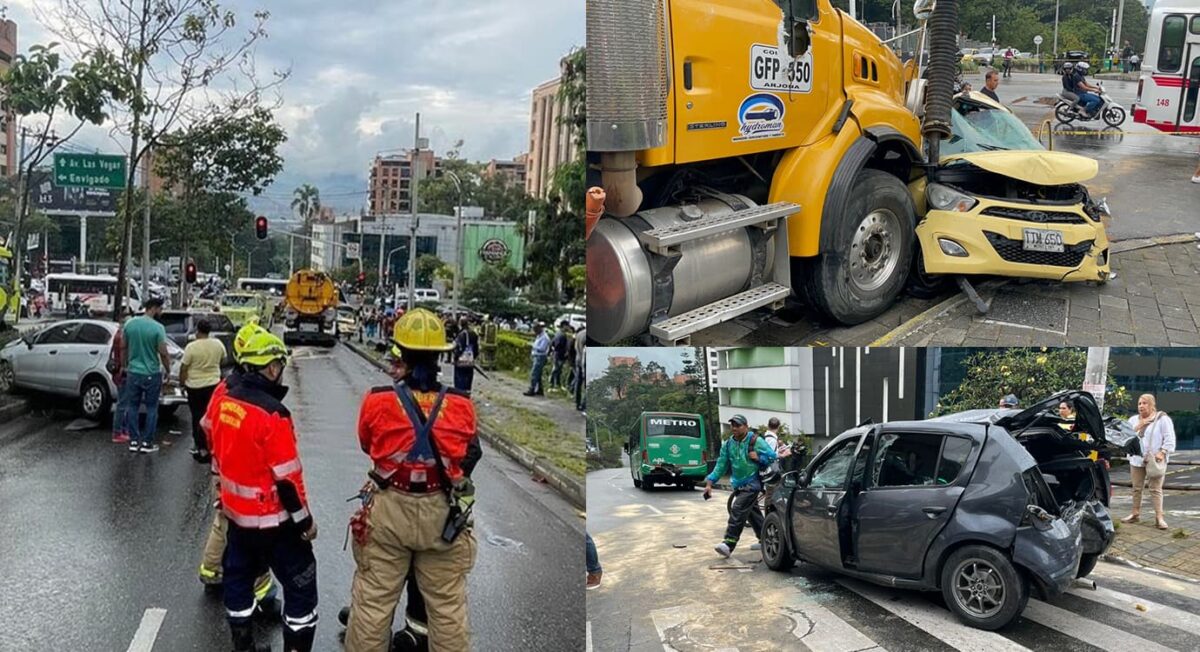 Incidente vehicular múltiple ocurrió en la avenida El Poblado