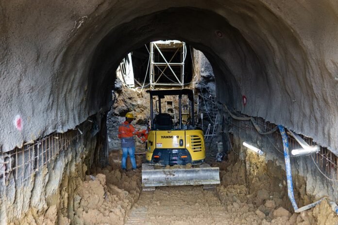 Obras en túnel bajo de la quebrada El Indio en Las Palmas