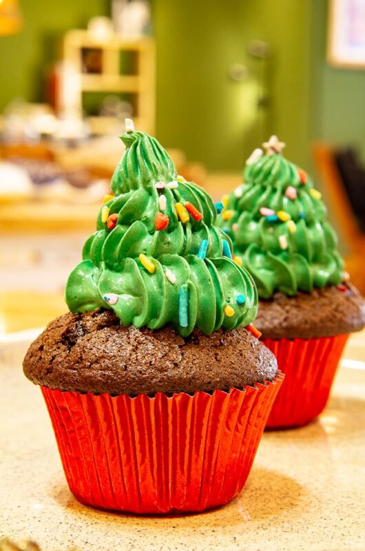 Muffins navideños de chocolate