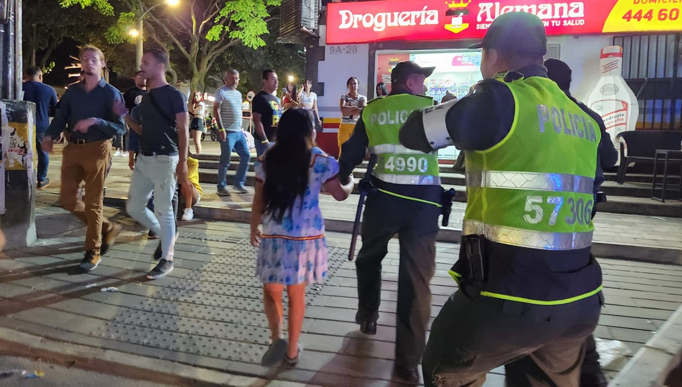 seguridad en el parque Lleras en El Poblado