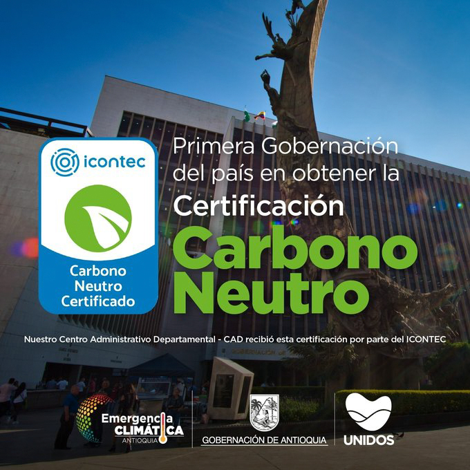 La sede administrativa de la Gobernación de Antioquia obtuvo certificación en Carbono Neutro