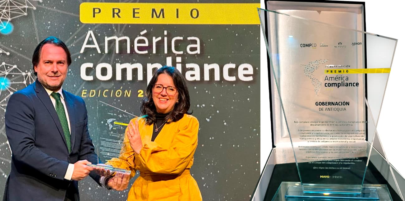 El América Compliance 2023 premió a la gobernación de Antioquia