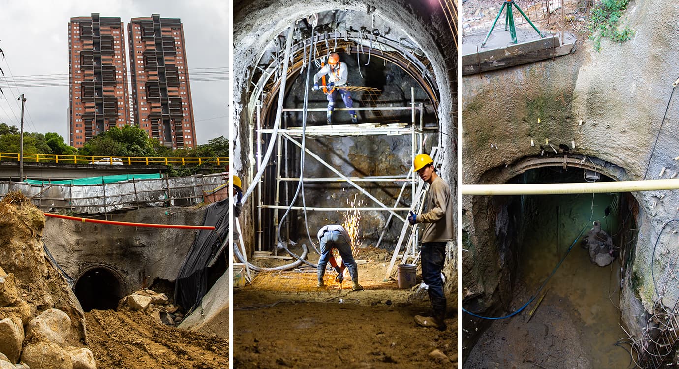 Avance en obras del túnel en la quebrada El Indio en Las Palmas