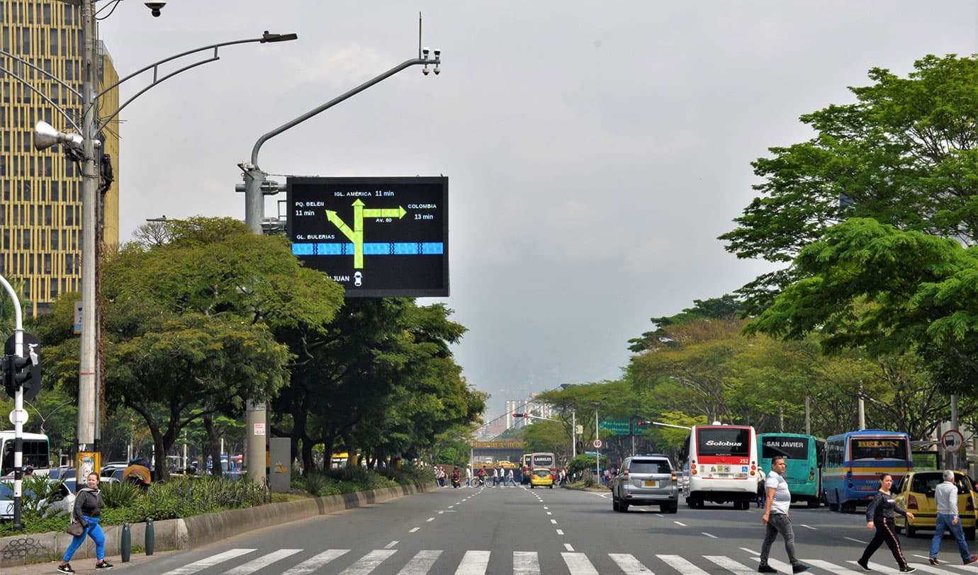 Pantallas con datos actualizados de la movilidad en Medellín