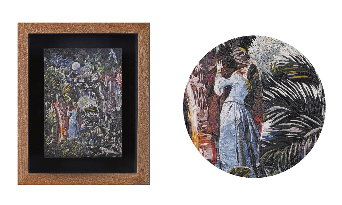 2. Galería Arte Alto 
Harold Rubio 
Sin título 
Plastilina sobre madera 
33x27 cm