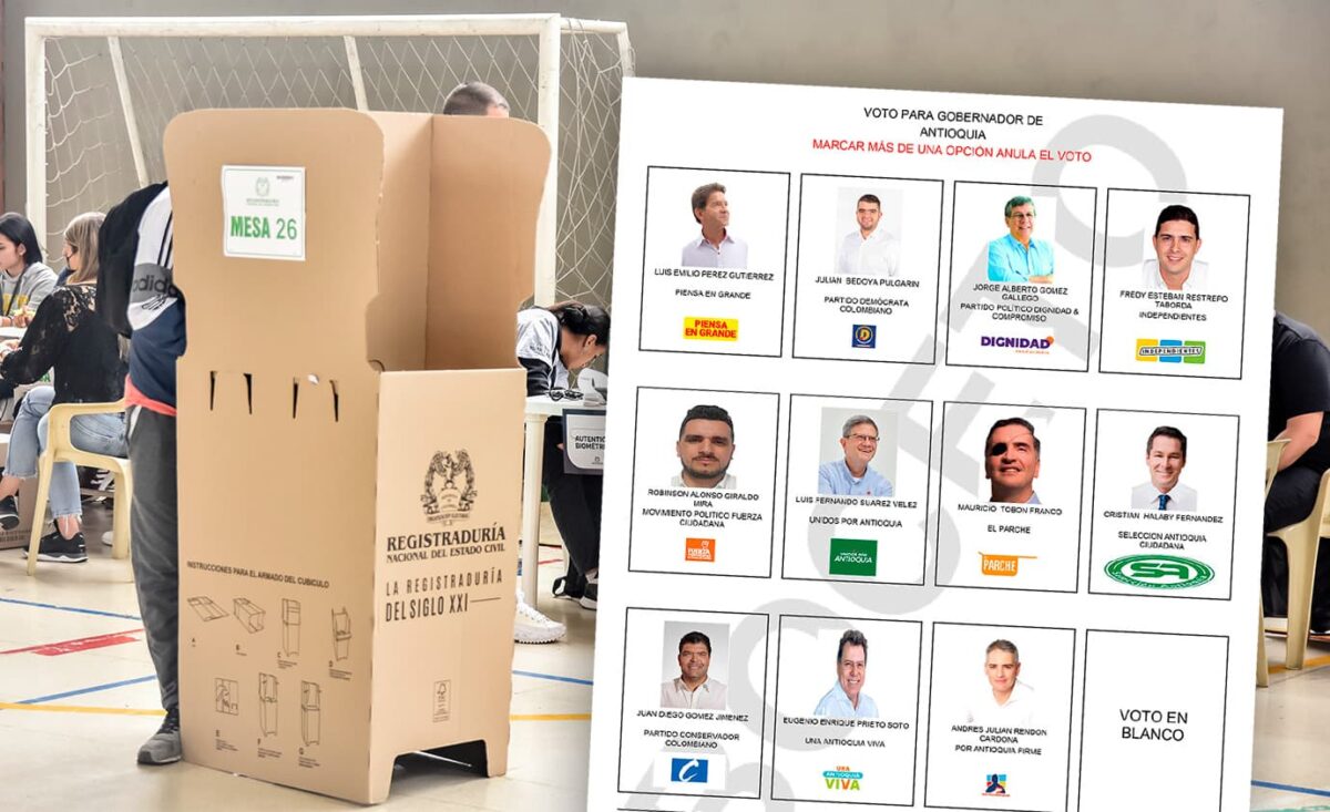 candidatos a la gobernación de Antioquia en el tarjetón
