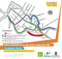 El tramo entre Cuatro Bocas y el puente de la Madre Laura, en donde habrá cierre total de la carrera 55 entre las calles 82 y 86.