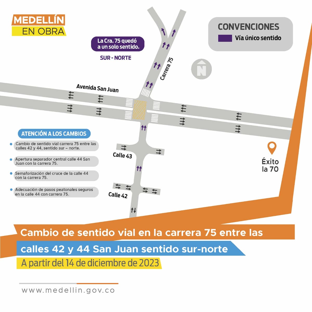 Está habilitado cruce de San Juan con la carrera 75, centro-occidente de Medellín