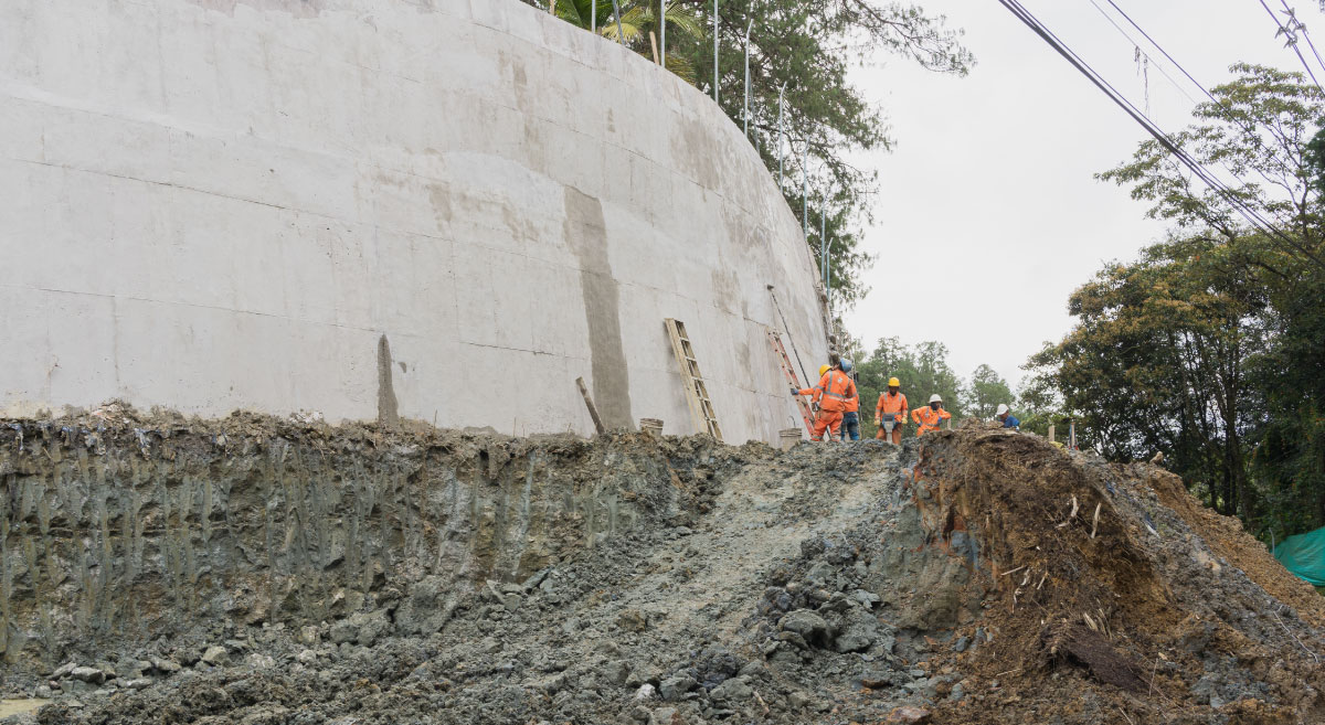 talud muro de contención El Retiro