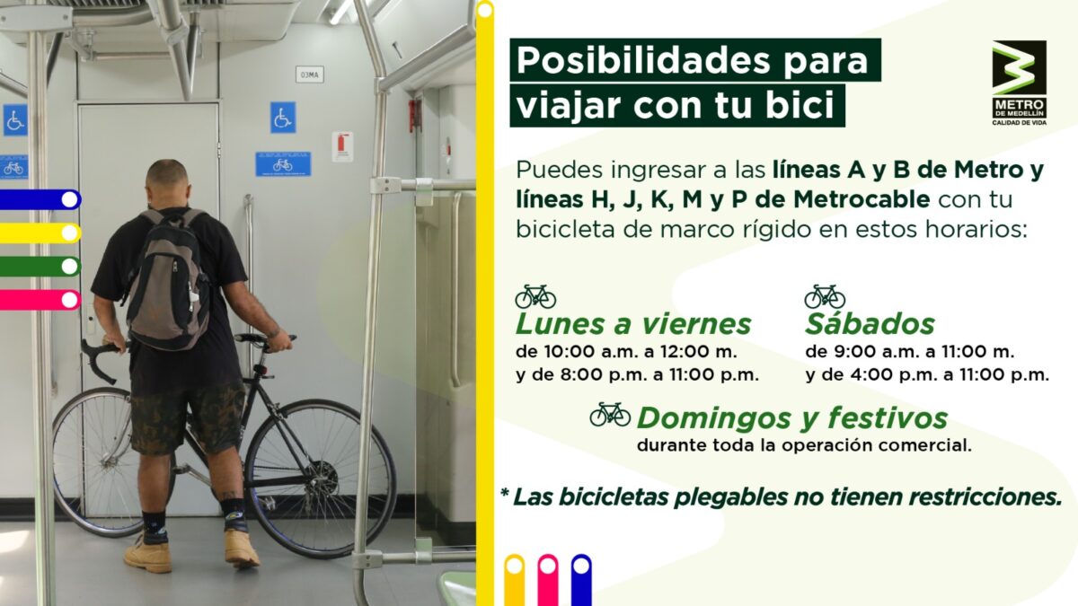 Viajar en bici en el Metro de Medellin