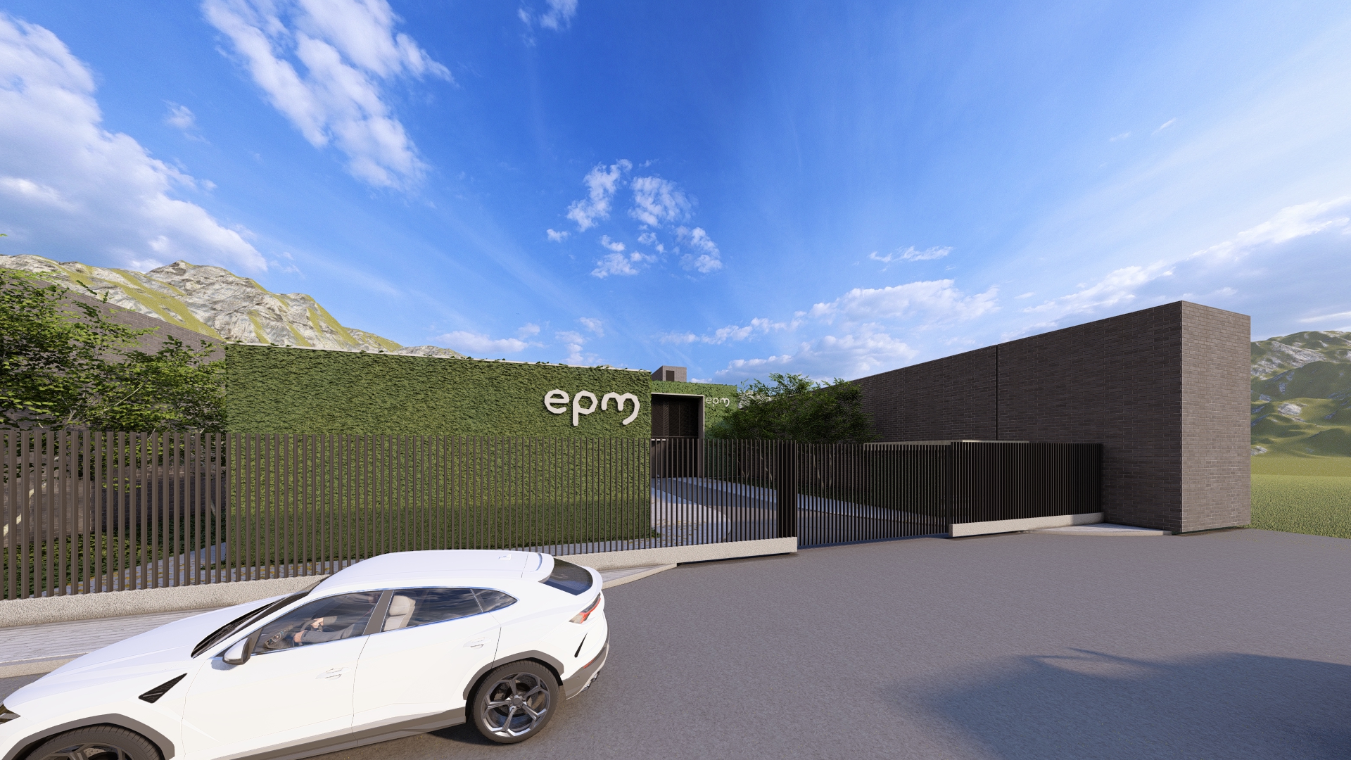 render proyección gráfica subestación eléctrica Industriales